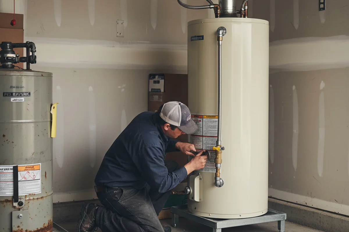 Water heater and shutoff valve replacement in Conover